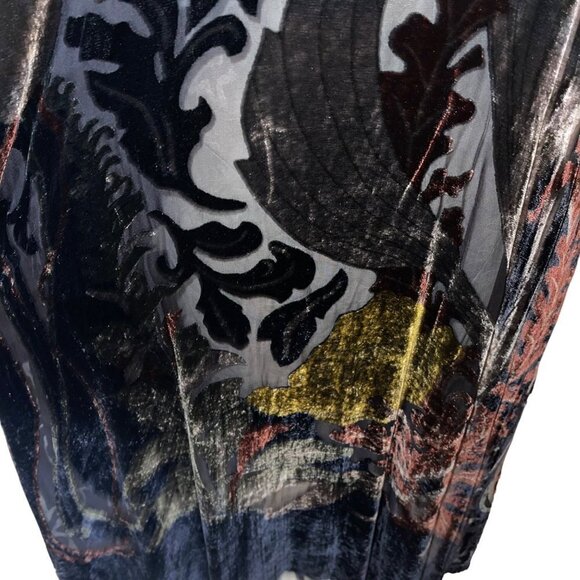 Ethos Vintage Womens Dress Jacket Set Size Small Black Burnout Velvet - Picture 14 of 14